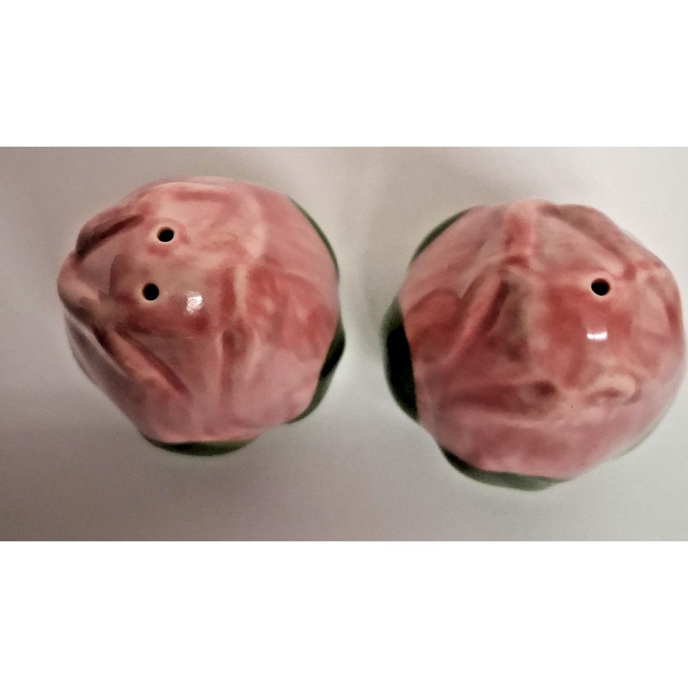 Vintage Franciscan Desert Rose Salt and Pepper Shaker Set Painted Pink Rosebuds - Picture 2 of 3